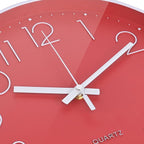 Red Wall Clock 12 Inch Silent Non-Ticking Modern Quartz Wall Clocks Battery - Image 5