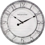 Presentime & Co 10" Farmhouse Series Wall Clock, Quartz Movement, Shiplap Style by Presentime