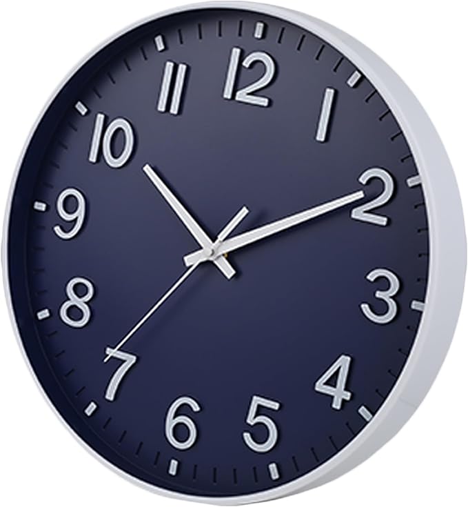 HZDHCLH Wall Clocks Battery Operated, Wall Clock Navy Blue, 12 inch Wall Clock - Image 2