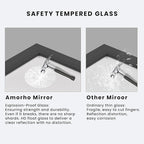 Amorho Bathroom Mirror Black, 30x36 Inch Thick Metal Framed Wall Mirrors - Image 2
