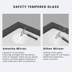 Amorho Bathroom Mirror Black, 72X32 Inch Thick Metal Framed Wall Mirrors - Image 4