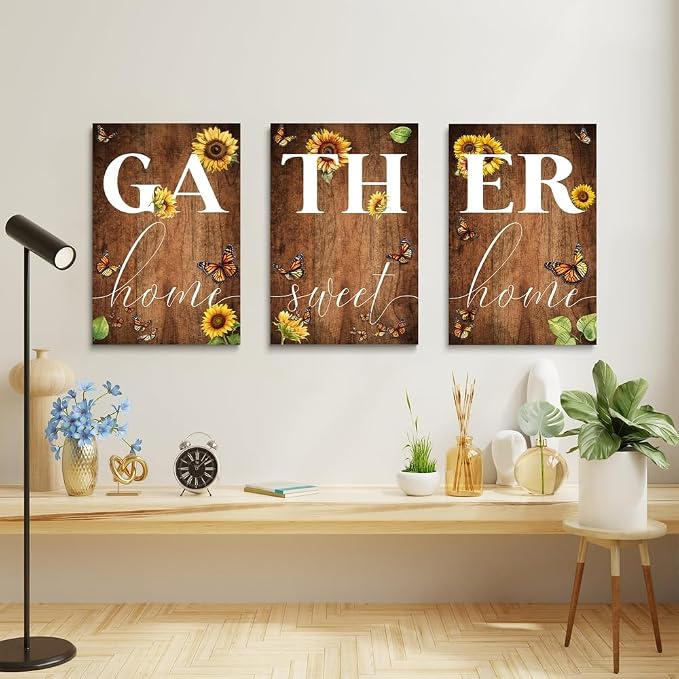 GUBIYU Gather Signs for Home Decor Gather Wall Decor for Dining Room Home Sweet - Image 3
