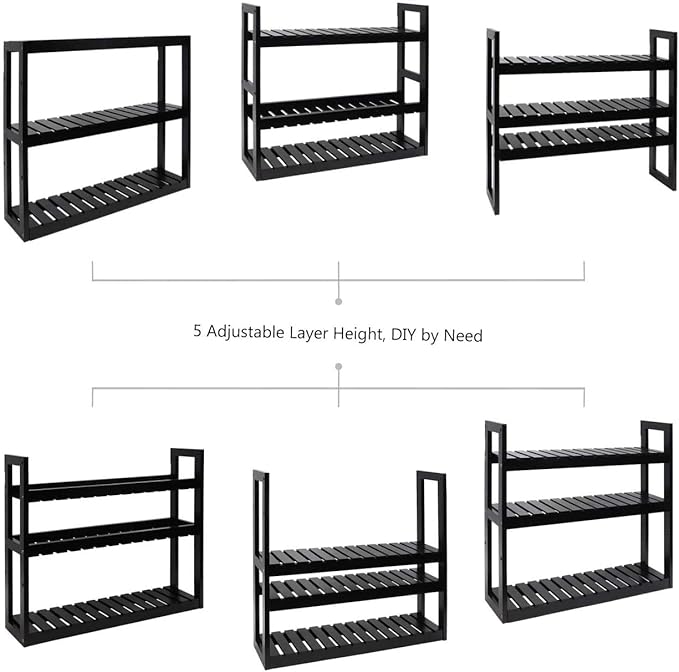 Domax Bamboo Bathroom Shelf 3-Tier Wall Mount Storage Rack Multifunctional - Image 5