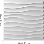 Art3d 12 Pack 3D Wave Design Wall panels 19.7"x19.7" PVC Panel - Image 3