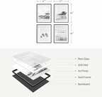 Framed Black and White Beach Wall Art, 4 Piece Coastal Photography Canvas - Image 9
