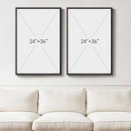 Large Framed Neutral Abstract Wall Art Set of 2, Modern Black Beige Brown - Image 3
