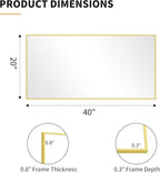 KOCUUY Gold Bathroom Mirror, HD Tempered Glass, Anti-Rust Frame, Modern Design - Image 8