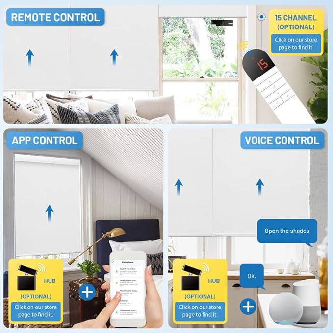Motorized Blinds with Remote, Cordless Smart Blinds with Valance Cover - Image 5