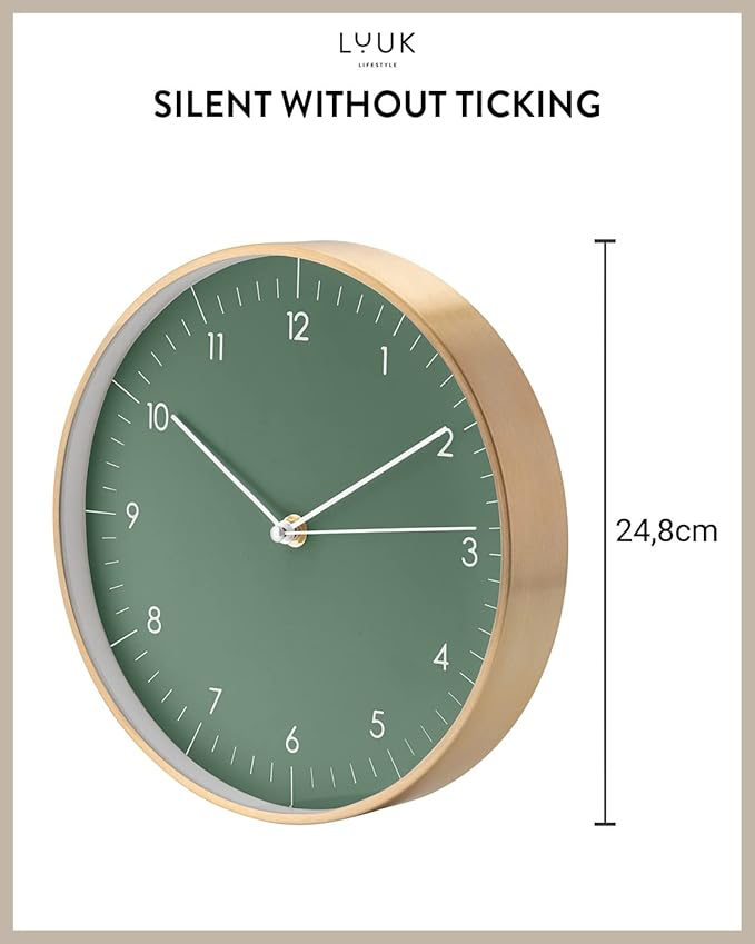 LUUK LIFESTYLE Wall Clock with Silent Movement, Without Ticking, Elegant and - Image 2