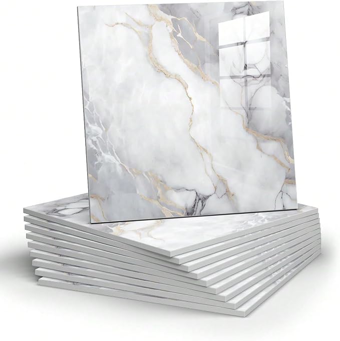Chejiaye 22pcs Marble Peel and Stick Backsplash Surface Waterproof Wall Panels - Image 10