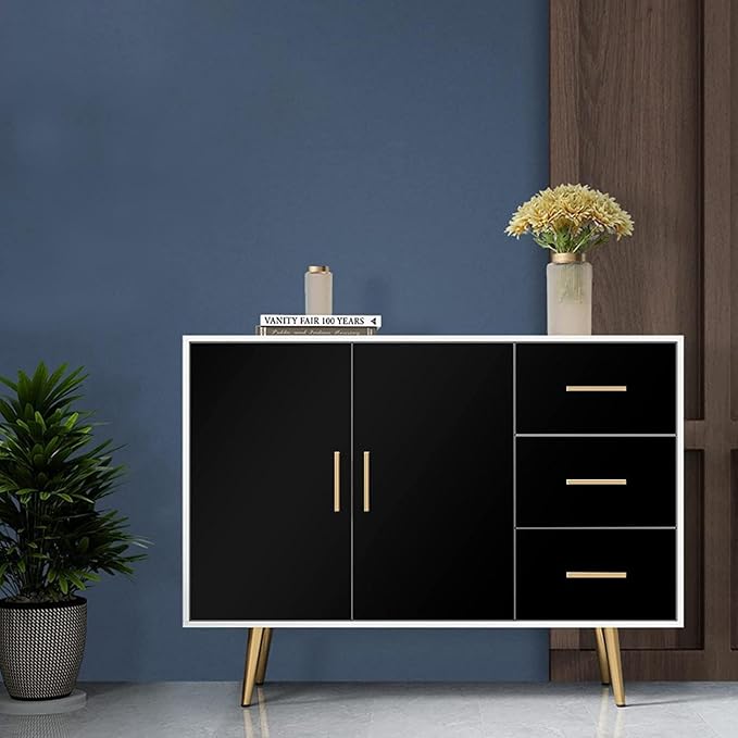 practicalWs 15.7" x393.7" Black Wallpaper Self Adhesive and Removable Peel and - Image 9