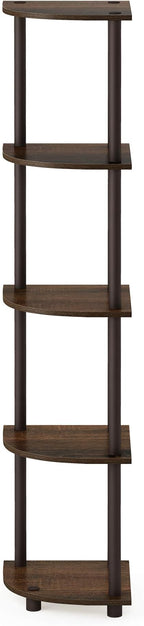 Furinno TURN-N-TUBE Corner Shelf, 5-Tier Corner Bookshelf, Open Storage Shelves - Image 8