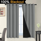 Yakamok Dove Grey 100% Blackout Curtains, Thermal Insulated Total Blackout - Image 2