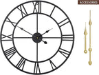 Large Modern Metal Wall Clocks Rustic Round Nearly Silent Little Ticking - Image 5