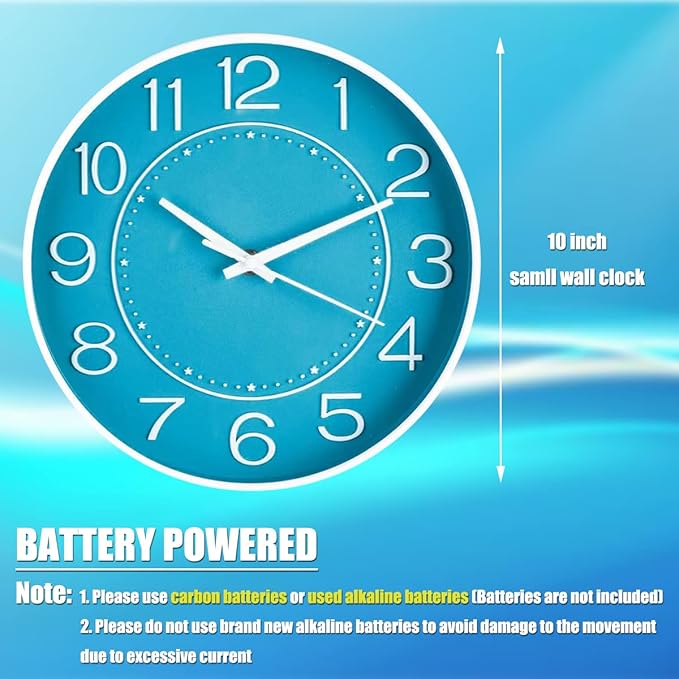 HZDHCLH 10 inch Small Wall Clocks Battery Operated, Silent Non Ticking Modern - Image 4