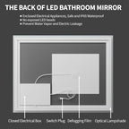 Koonmi 28"x20" LED Mirror for Bathroom, 90CRI Anti-Fog Vanity Mirror - Image 8