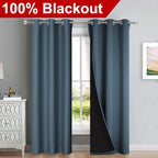 NICETOWN Blackout Curtains 80 inches Long, 2 Pieces, Smoky Blue, Full Light - Image 2