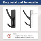 pickpiff Matt Black Self Adhesive Coat Hooks - Image 3