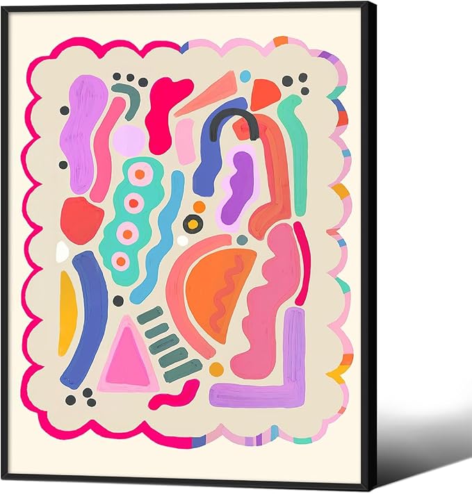 Funky Cute Kids Abstract Wall Art Trendy Bright Colorful Poster 12x16 inch by Medpol