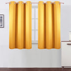 LEMOMO Yellow Blackout Curtains 42 x 54 Inch Length Set of 2 Panels Grommet by Lemomo