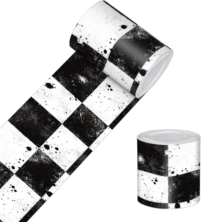 HOMETITUTE Wallpaper Border Peel and Stick Wall Border 4x196 Inch Grunge Black by HOMETITUTE