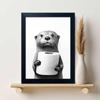 Black and White Bathroom Wall Art, Funny Bathroom Wall Decor, Toilet Paper in - Image 5