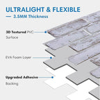COMSTICKC 3D Whitewash Faux Brick Wall Panel Peel and Stick Wall Covering - Image 4