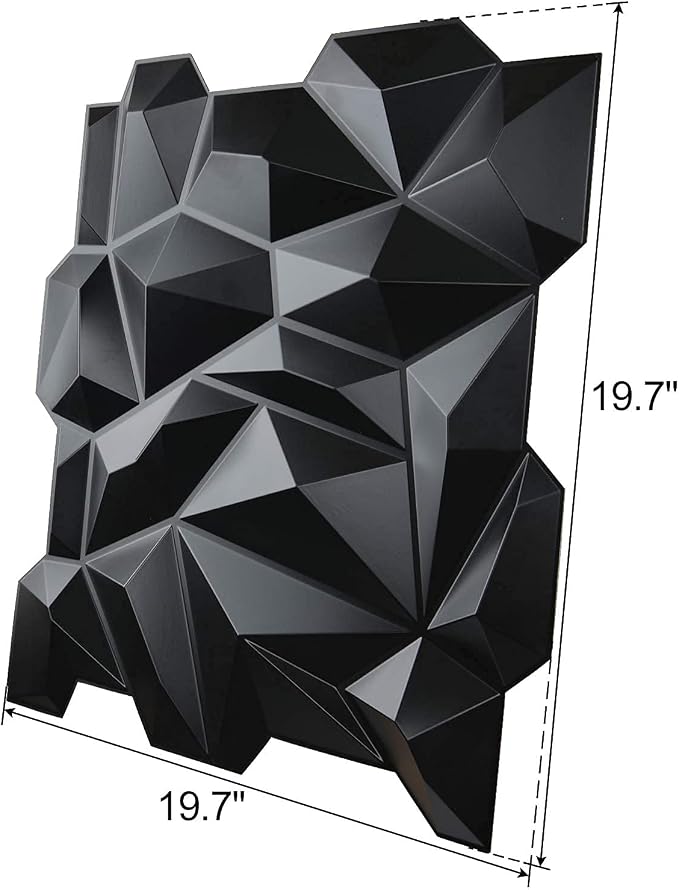 Art3d Decorative 3D Wall Panels 12 Pack 19.7" x 19.7" PVC 3D Diamond Wall Panel - Image 3