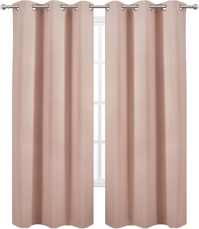 LEMOMO Blush Thermal Blackout Curtains/38 x 84 Inch/Set of 2 Panels Room - Image 2