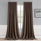 MIULEE Chocolate Brown Back Tab Blackout Curtains 108 Inch Long 2 Panels Set - Image 9