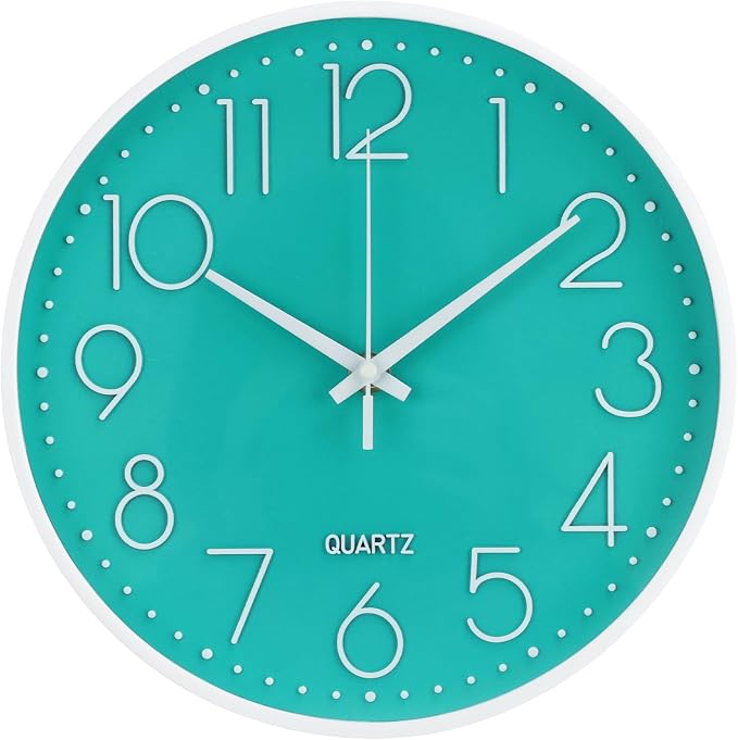 Wall Clock Non-Ticking Silent Modern Simple Style Round Decor Clock by BAKBRAND