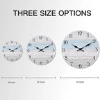 KECYET Wall Clock 14 Inch Silent Non-Ticking Coastal Beach Style Wall Clocks - Image 3