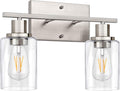 ShineTech 2-Light Bathroom Vanity Light Fixture, Brushed Nickel Bathroom Light by ShineTech