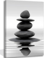 Zen Canvas Wall Art Black Stacked Stone Poster Print by KBIERQN