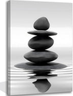 Zen Canvas Wall Art Black Stacked Stone Poster Print by KBIERQN