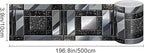IVN Wallpaper Border Peel and Stick Wall Black and Silver Mosaic Decorative - Image 3