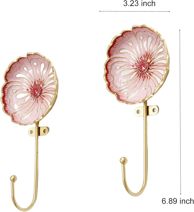 Vintage Wall Hooks Decorative Rack Hangers, 2 Pack Metal Wall Mounted Hook - Image 2