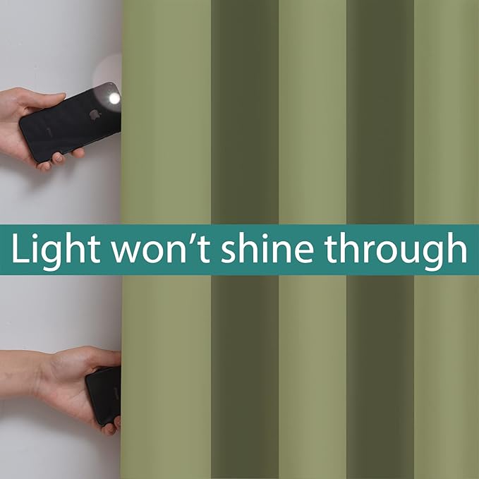 Yakamok 100% Blackout Lined Panels, Thermal Insulated Blackout Curtains - Image 3