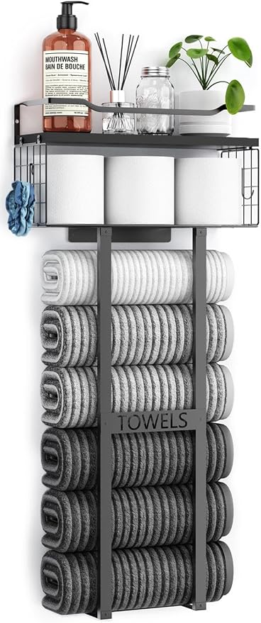 Aetyord Towel Racks for Bathroom 31inch Wall Mounted Towel Rack, Floating Shelf by Aetyord