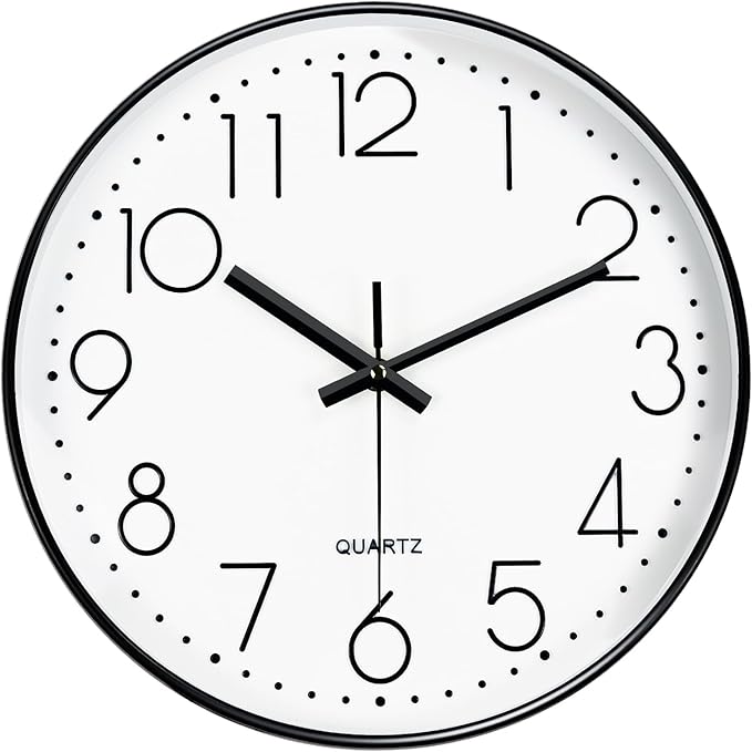 Silent Wall Clocks Battery Operated 8 Inch, Analog Wall Clock by MABPEDO