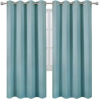 LEMOMO Blackout Curtains 66 x 72 Inch Long Stone Blue Curtains Set of 2 Panels - Image 2