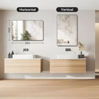 Black Framed Bathroom Mirror for Wall, Matte Black Rounded Corner Rectangle - Image 3