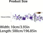 Purple Floral Wallpaper Border 196x4 Inch Peel and Stick Wall Border Self - Image 4