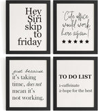 DSHFG Funny Motivational Office Wall Art Decor Prints Set of 4, 8x10 Unframed by Unknown