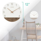 La Crosse Clock 404-3630B 12 inch Ivory Sierra Wood Quartz Analog Wall Clock - Image 6