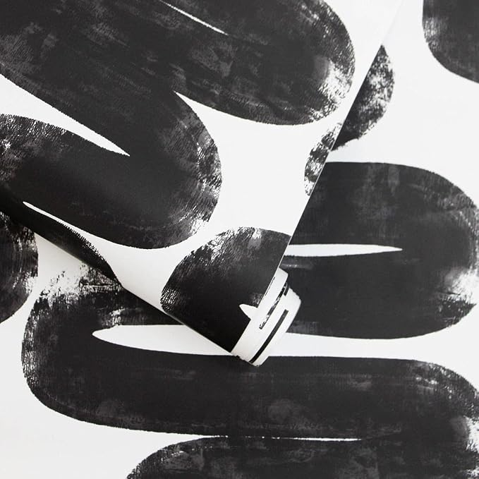 Tempaper x Bobby Berk White & Black Wiggle Room Removable Peel and Stick - Image 2