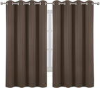 LEMOMO Chocolate Brown Blackout Curtains 52 x 63 Inch Length/Set of 2 Curtain - Image 2