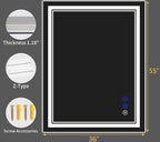 55"x36" LED Bathroom Mirror - Image 9