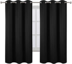 LEMOMO Blackout Curtains 42 x 63 inch/Black Curtains Set of 2 Panels/Thermal - Image 2