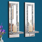 Aeveco Crystal Crush Diamond Mirrored Candle Sconces, Wall Decorations by Aeveco